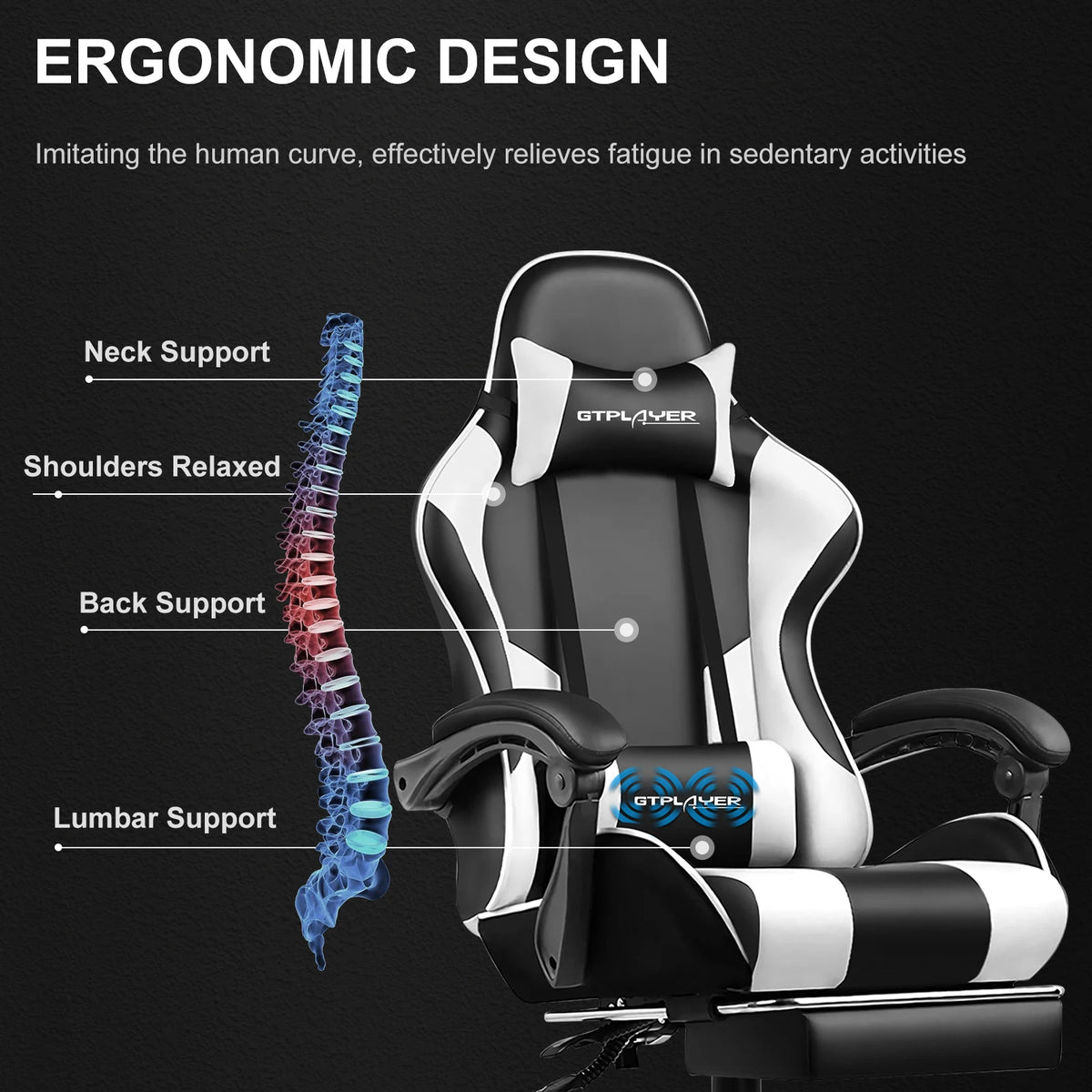 GTPLAYER Gaming Chair with Footrest