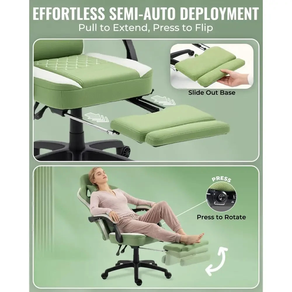 Green Fabric Gaming Chair