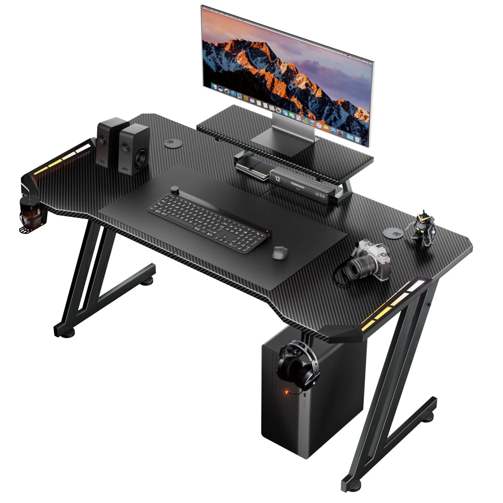 LED Gaming Desk with Monitor Stand