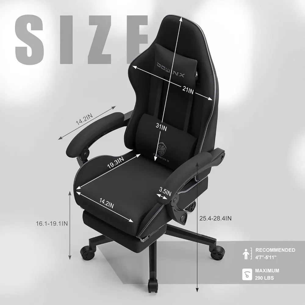 High-Back Gaming Chair with Footrest