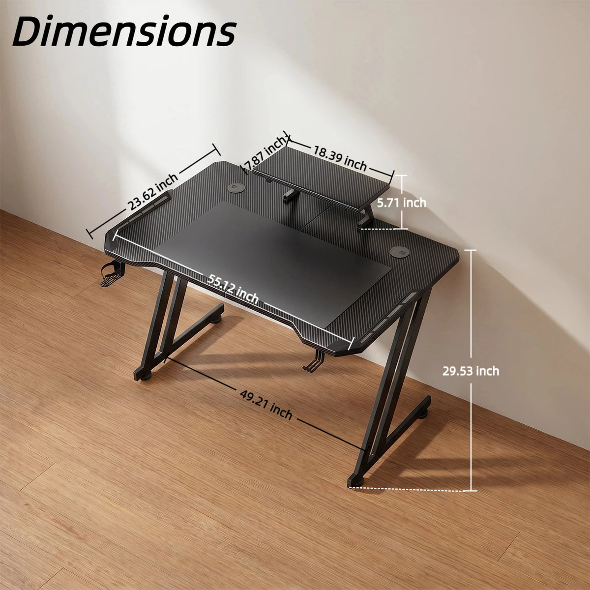 LED Gaming Desk with Monitor Stand