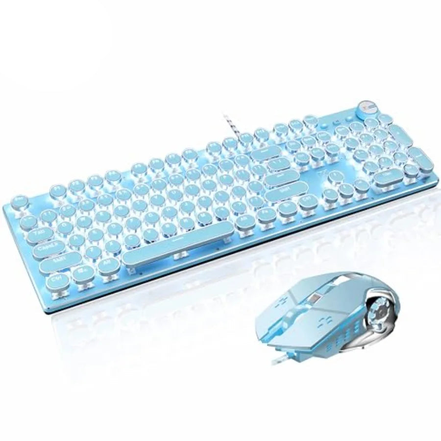 Retro Keyboard & Mouse Combo