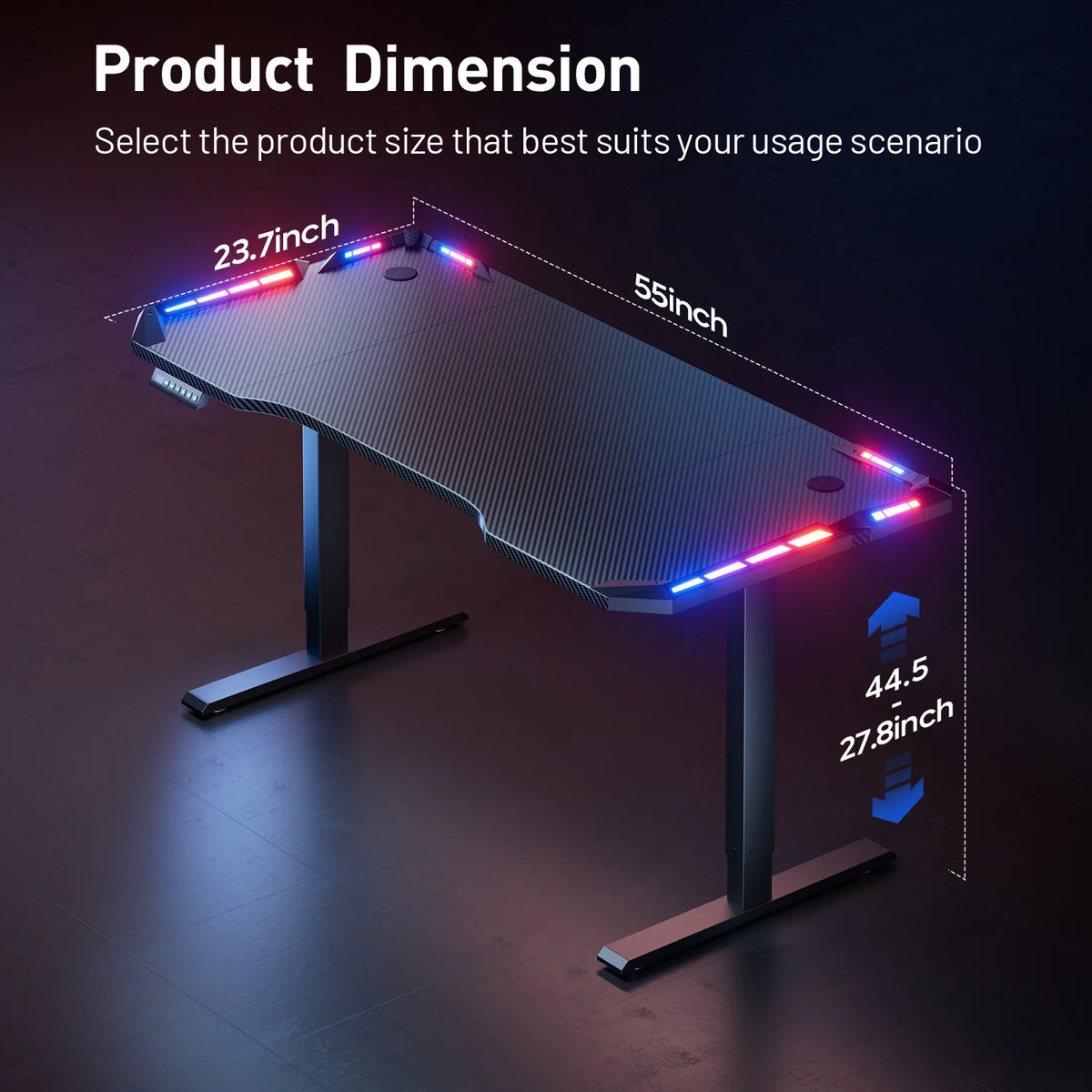 Electric Height-Adjustable Gaming Desk