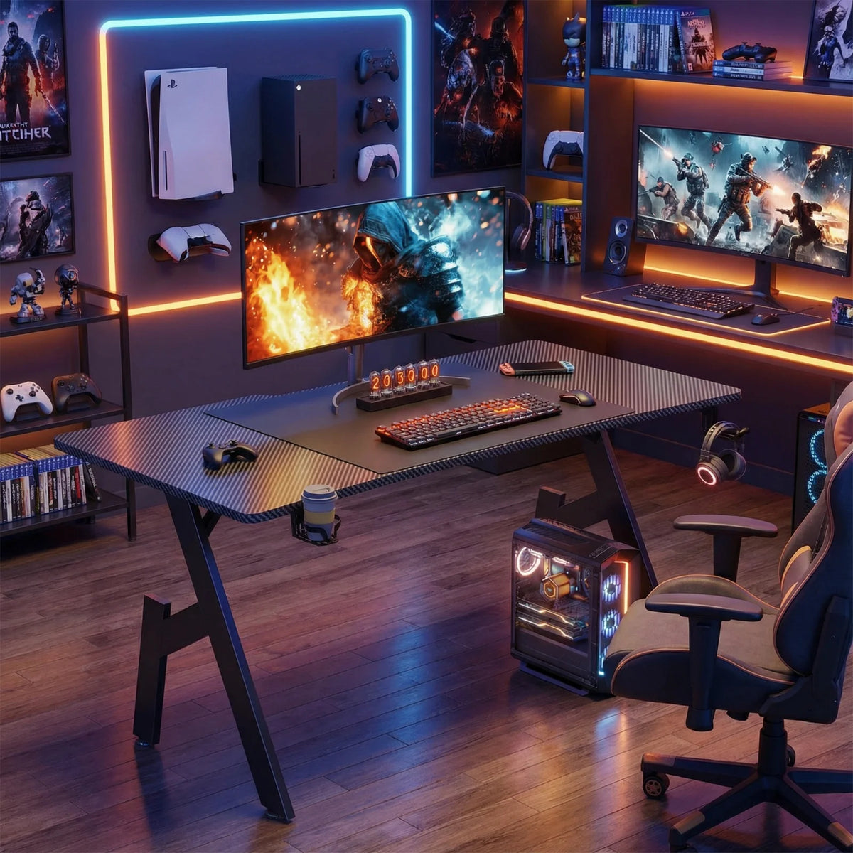 A-Shaped Carbon Fiber Gaming Desk