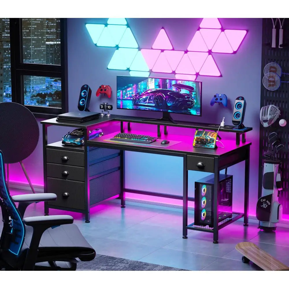 60″ Gaming Desk with Drawers