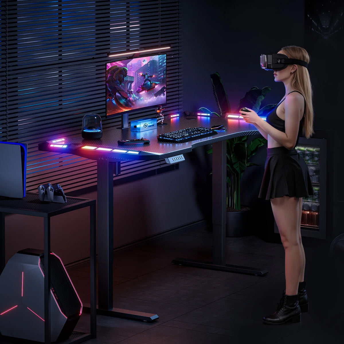 Electric Height-Adjustable Gaming Desk