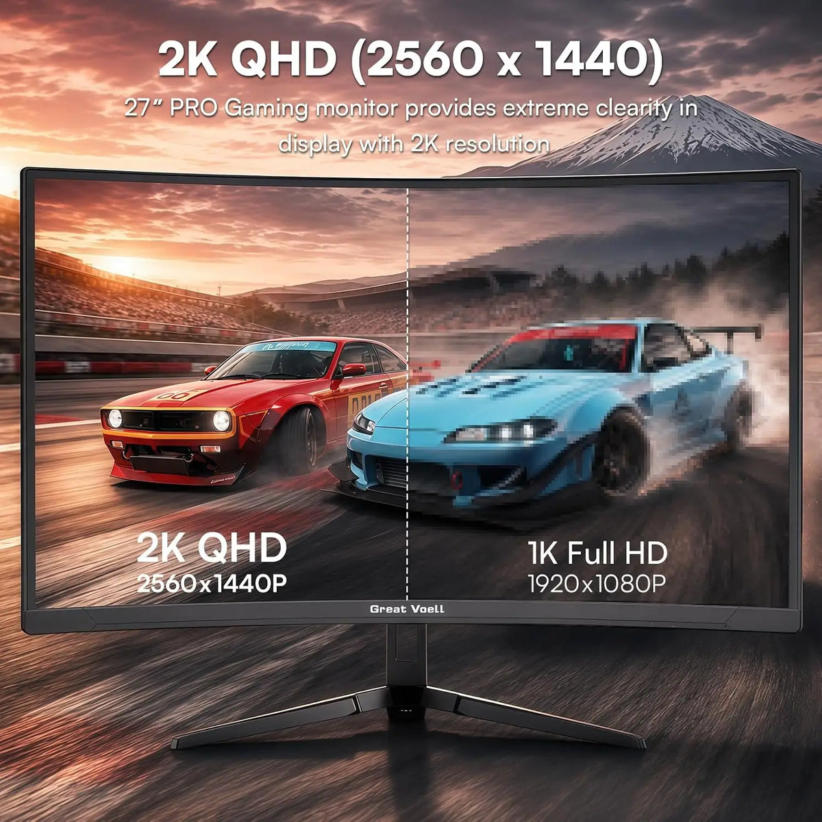 Great Voell 27″ Curved Gaming Monitor