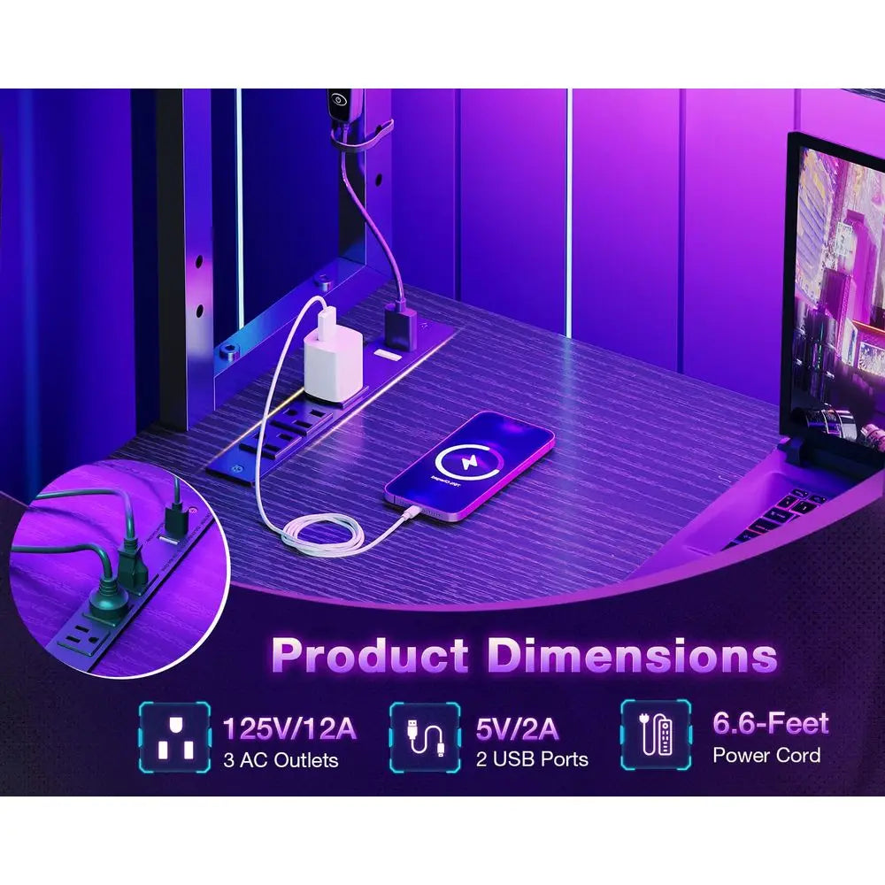 53″ L-Shaped Gaming Desk
