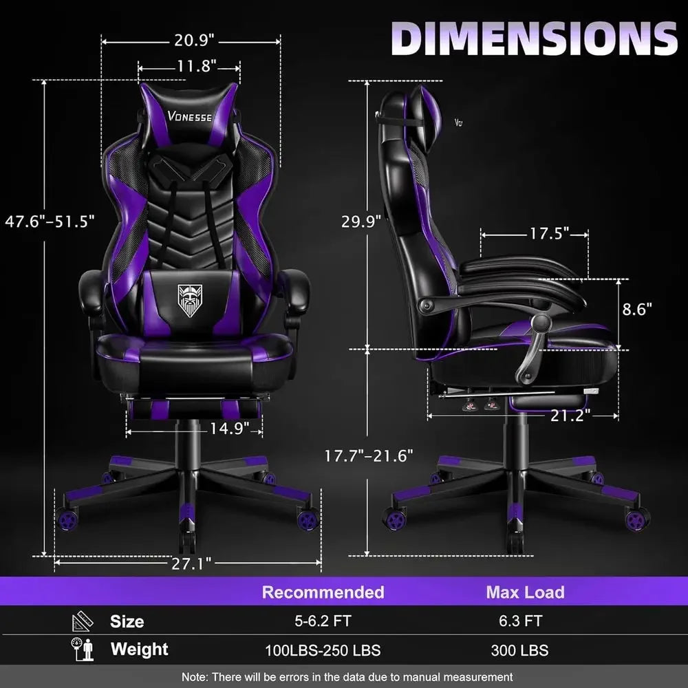 Black Massage Gaming Chair