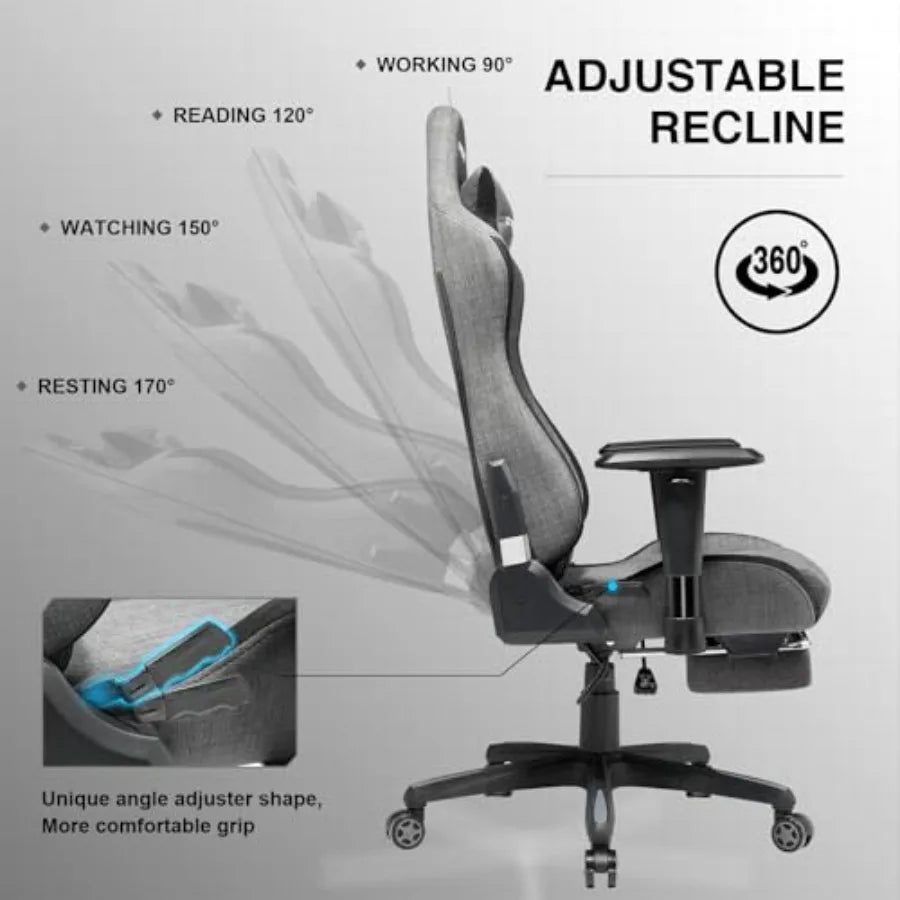 Grey Fabric Gaming Chair