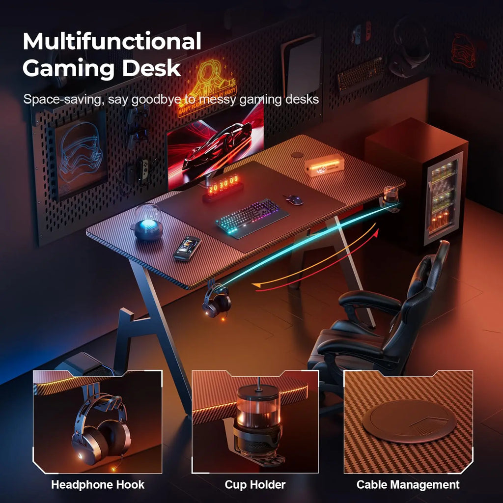 A-Shaped Carbon Fiber Gaming Desk