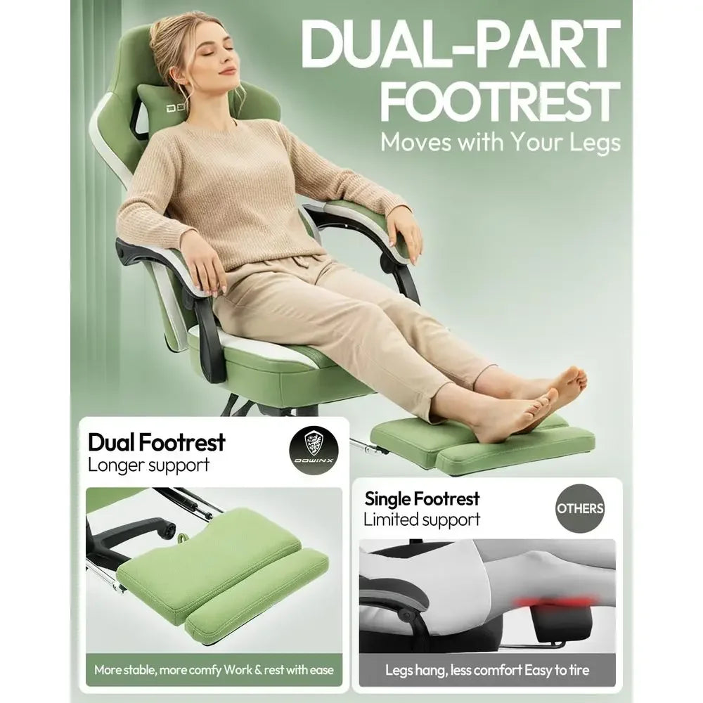 Green Fabric Gaming Chair