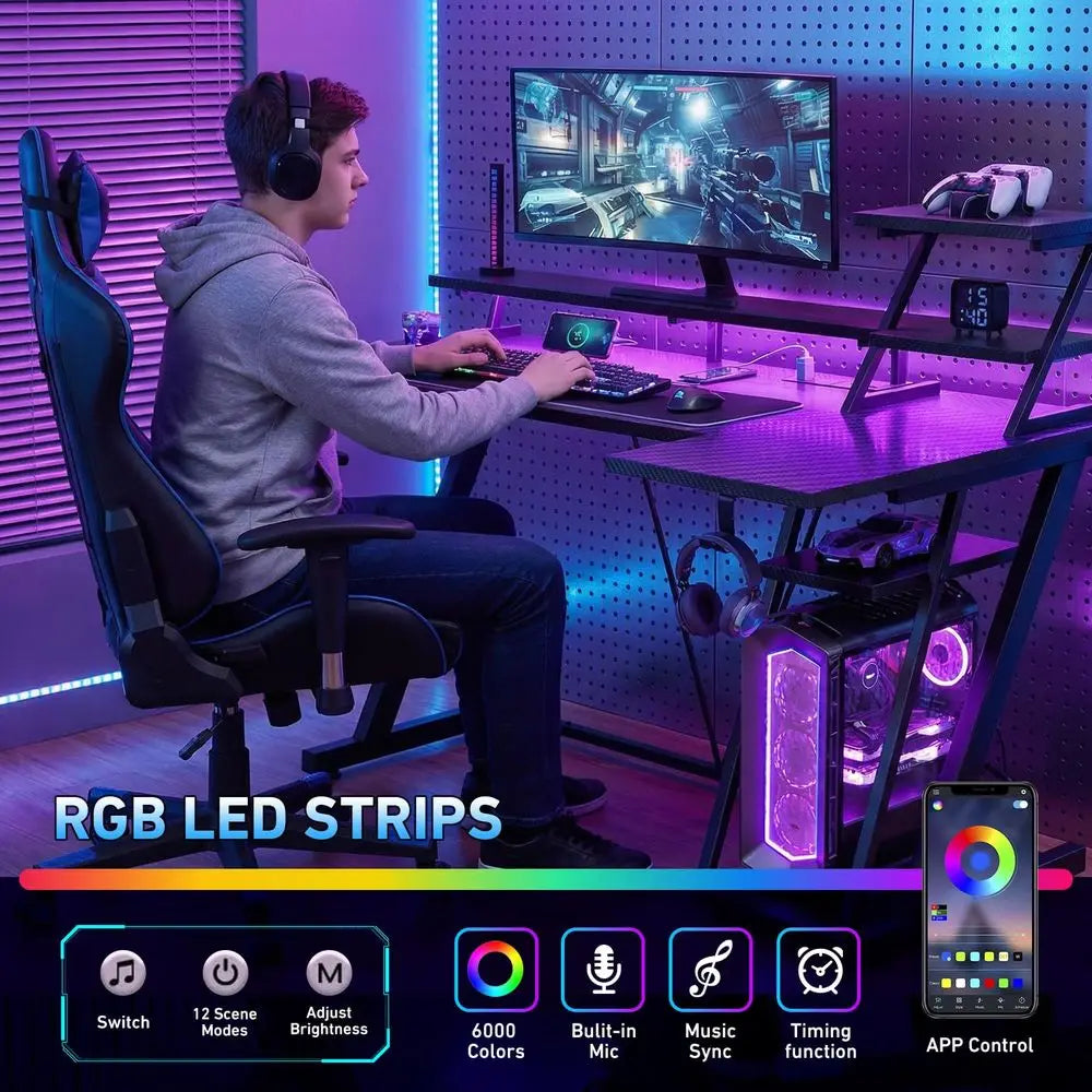 40″ L-Shaped Gaming Desk