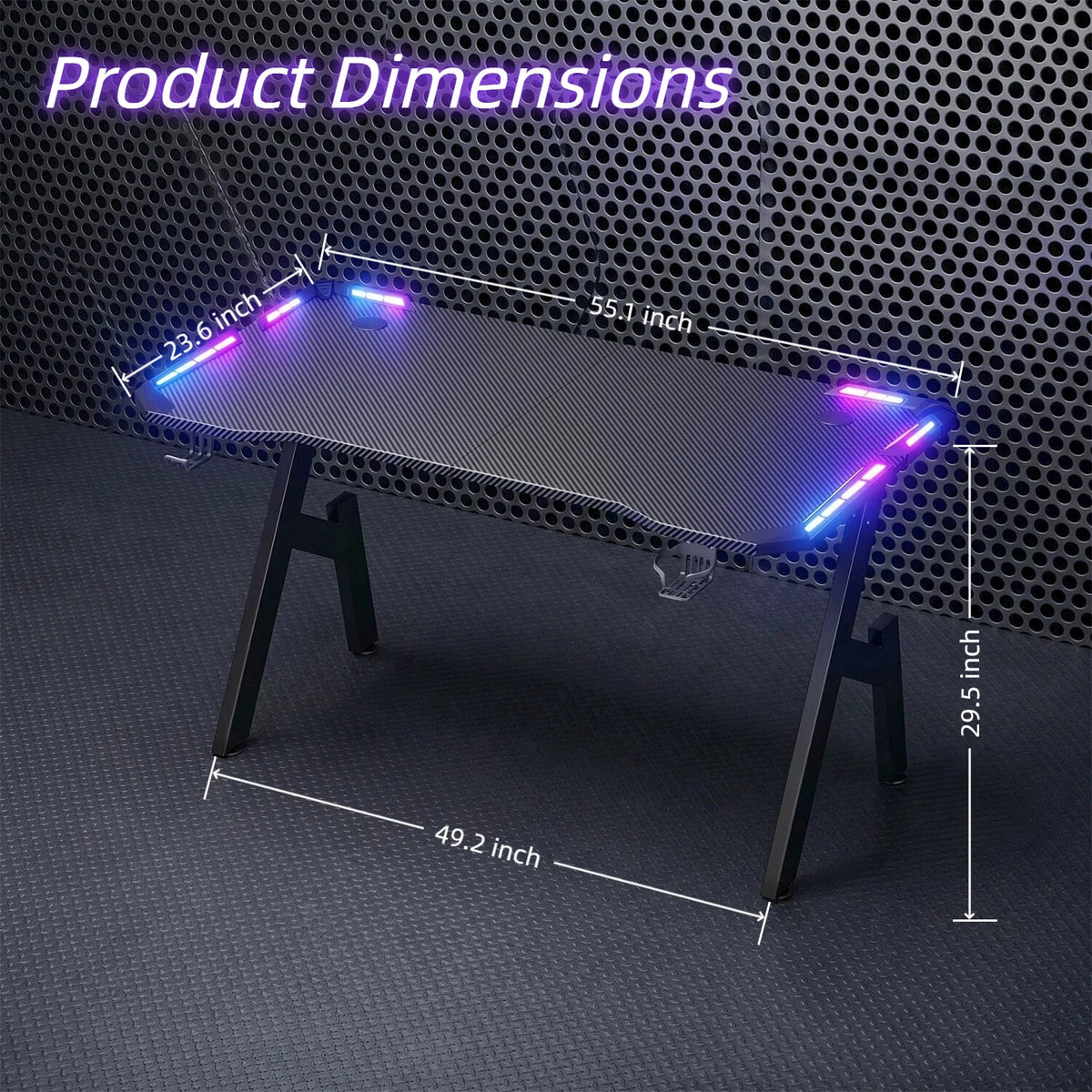 A-Shaped RGB Gaming Desk