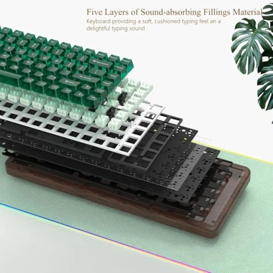 Wooden Wireless Mechanical Keyboard