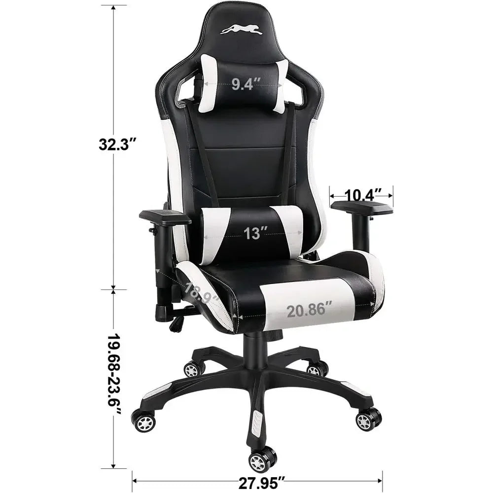 Black & White PU Gaming Chair