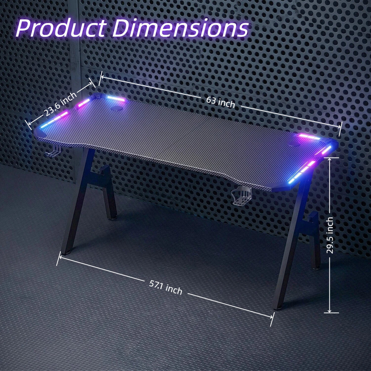 A-Shaped RGB Gaming Desk