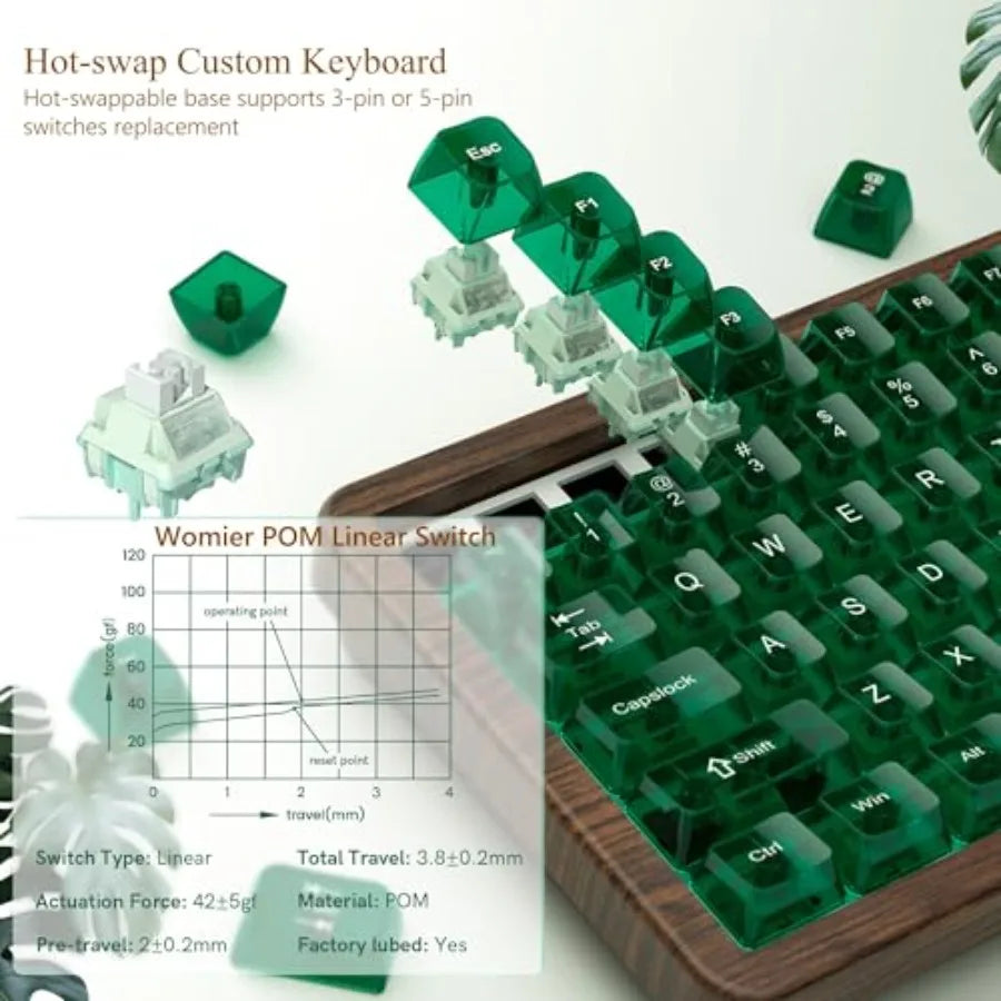 Wooden Wireless Mechanical Keyboard