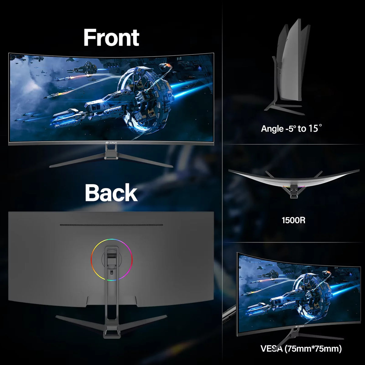 CRUA 34″ Curved Gaming Monitor