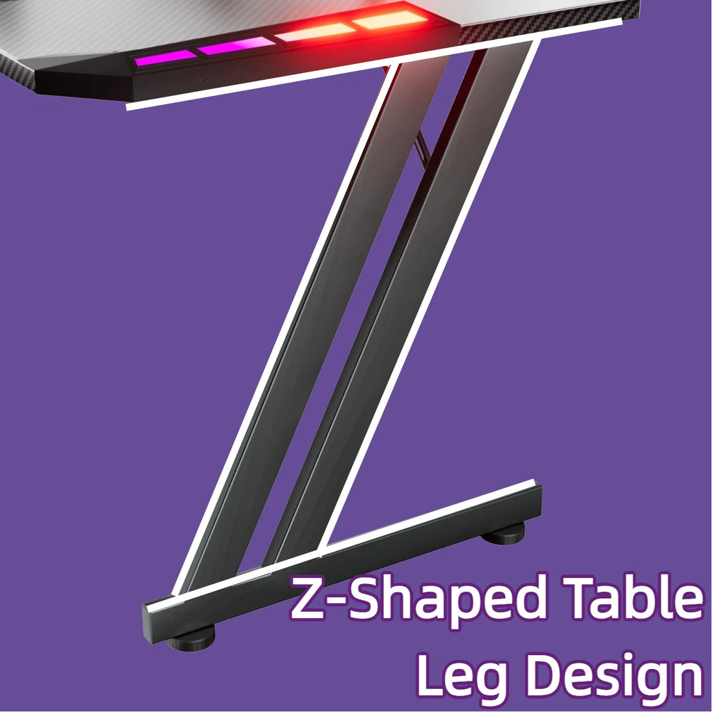 LED Gaming Desk with Monitor Stand