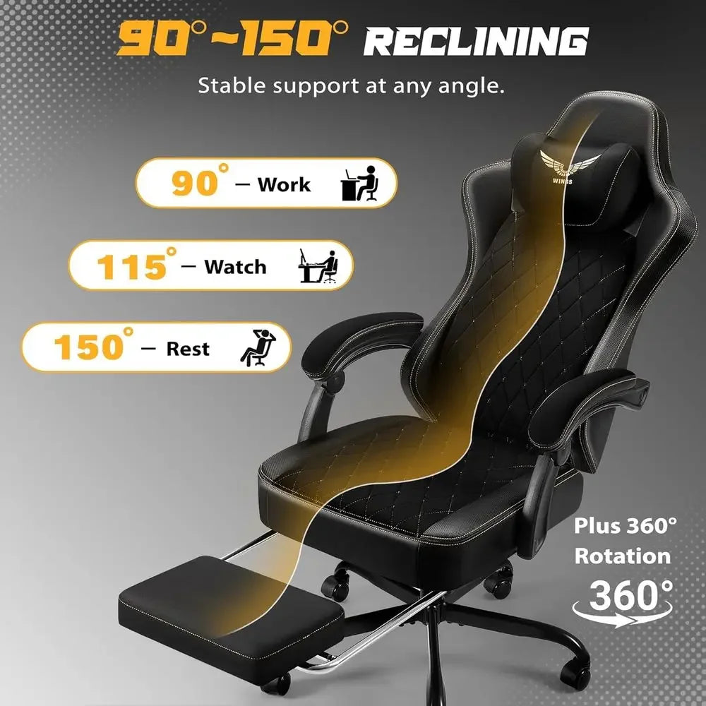 Black Reclining Gaming Chair