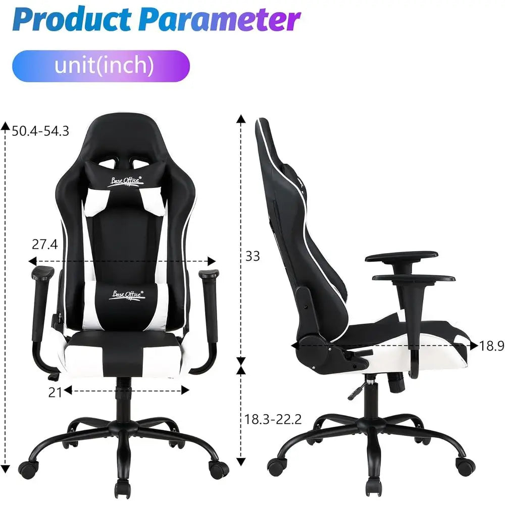 White High-Back Gaming Chair