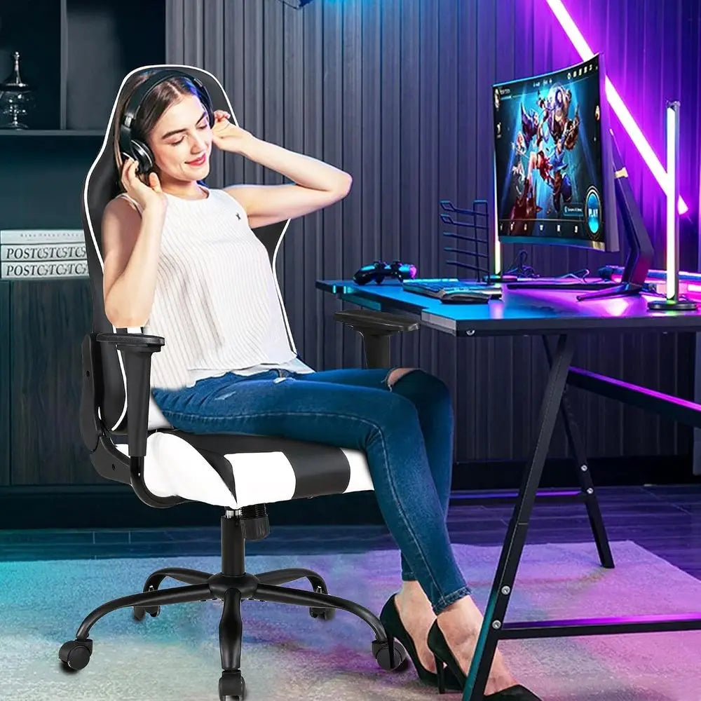 White High-Back Gaming Chair