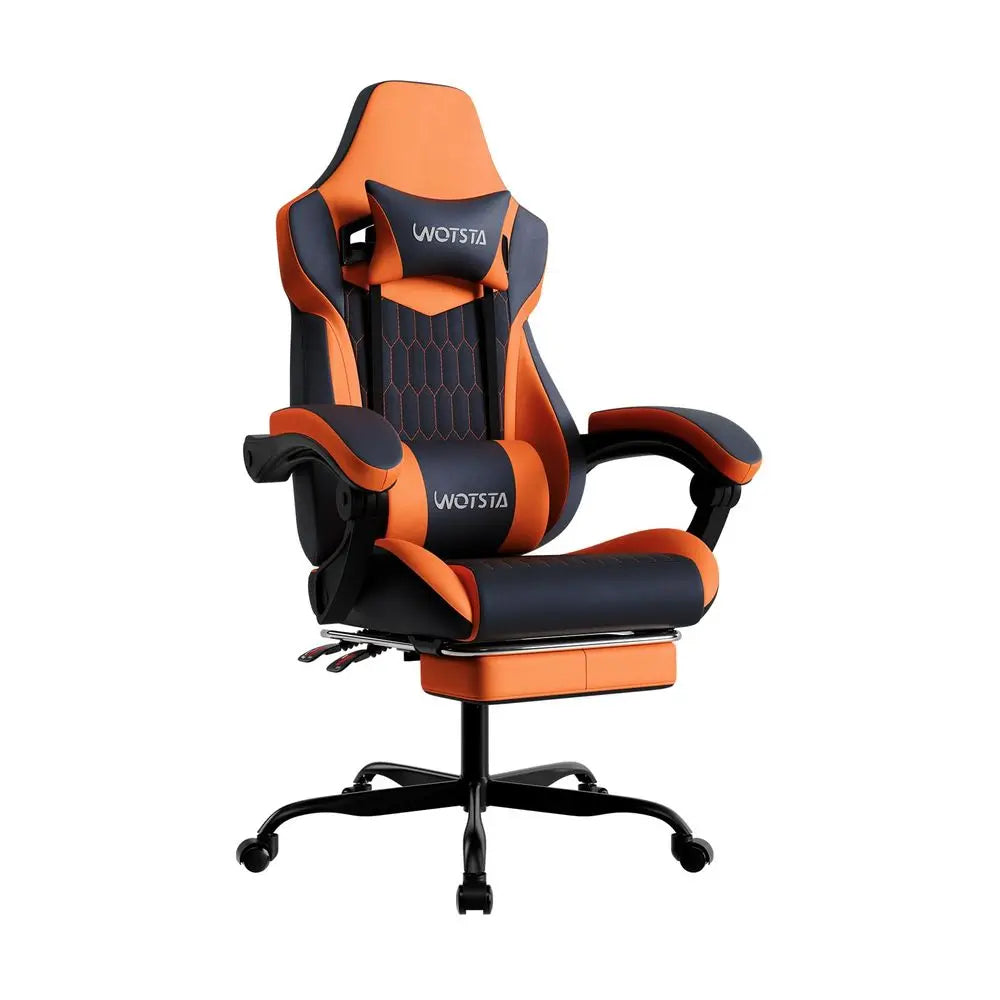 Leather Gaming Chair with Footrest