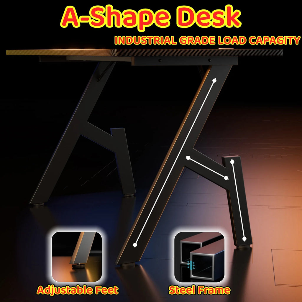 A-Shaped Carbon Fiber Gaming Desk