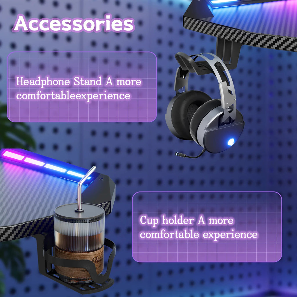 A-Shaped RGB Gaming Desk