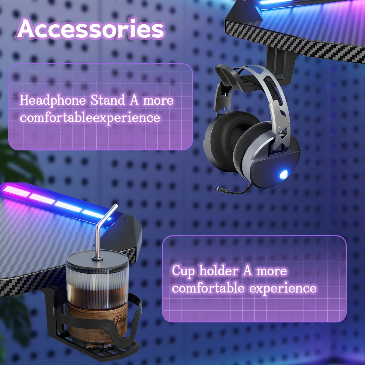 A-Shaped RGB Gaming Desk