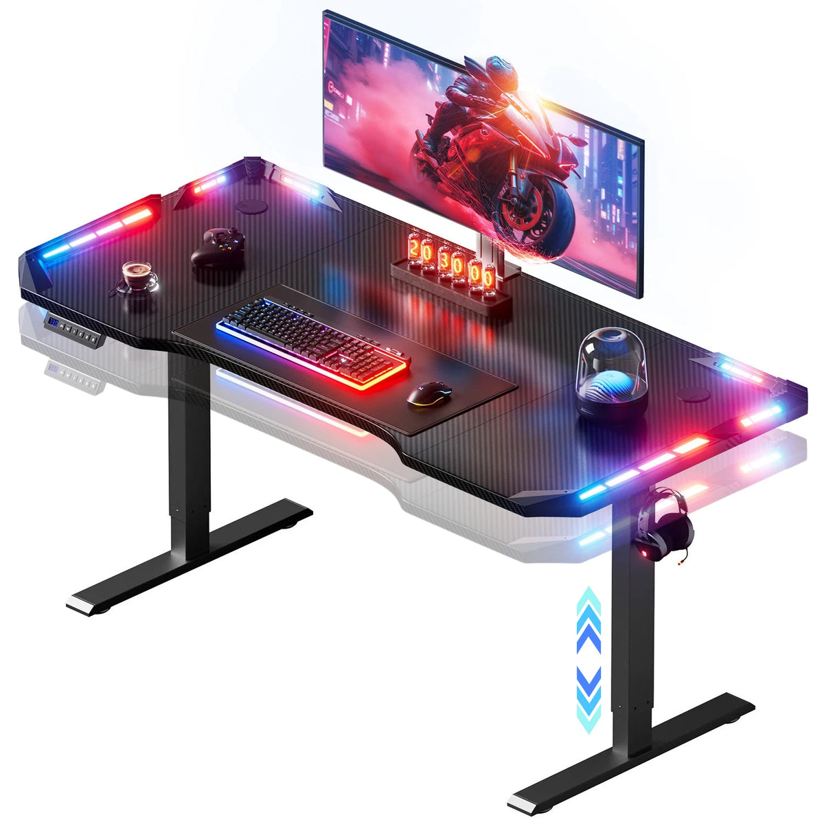 Electric Height-Adjustable Gaming Desk