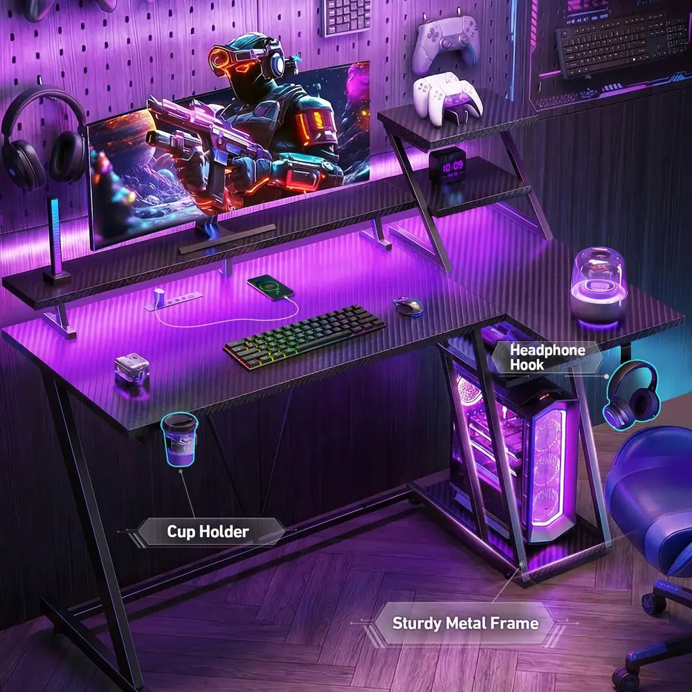 40″ L-Shaped Gaming Desk