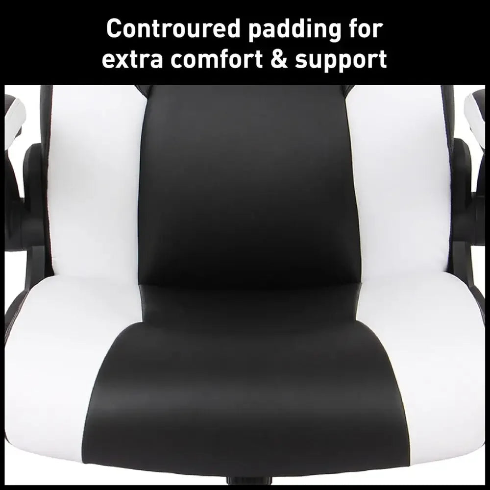 Black & White Leather Gaming Chair