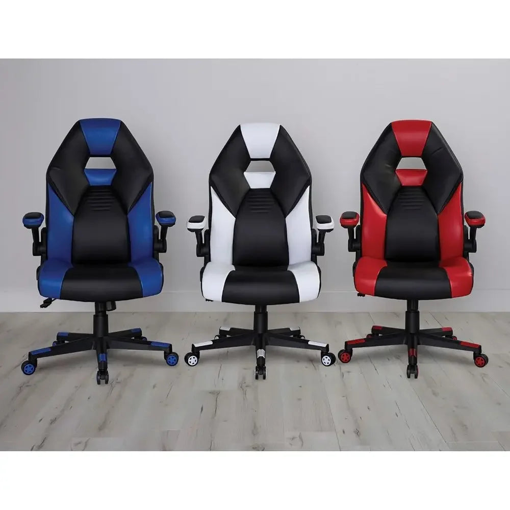 Black & White Leather Gaming Chair