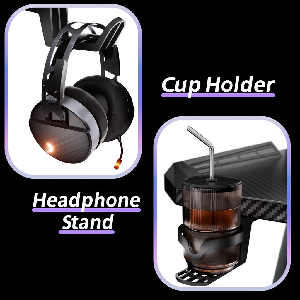 LED Gaming Desk with Monitor Stand