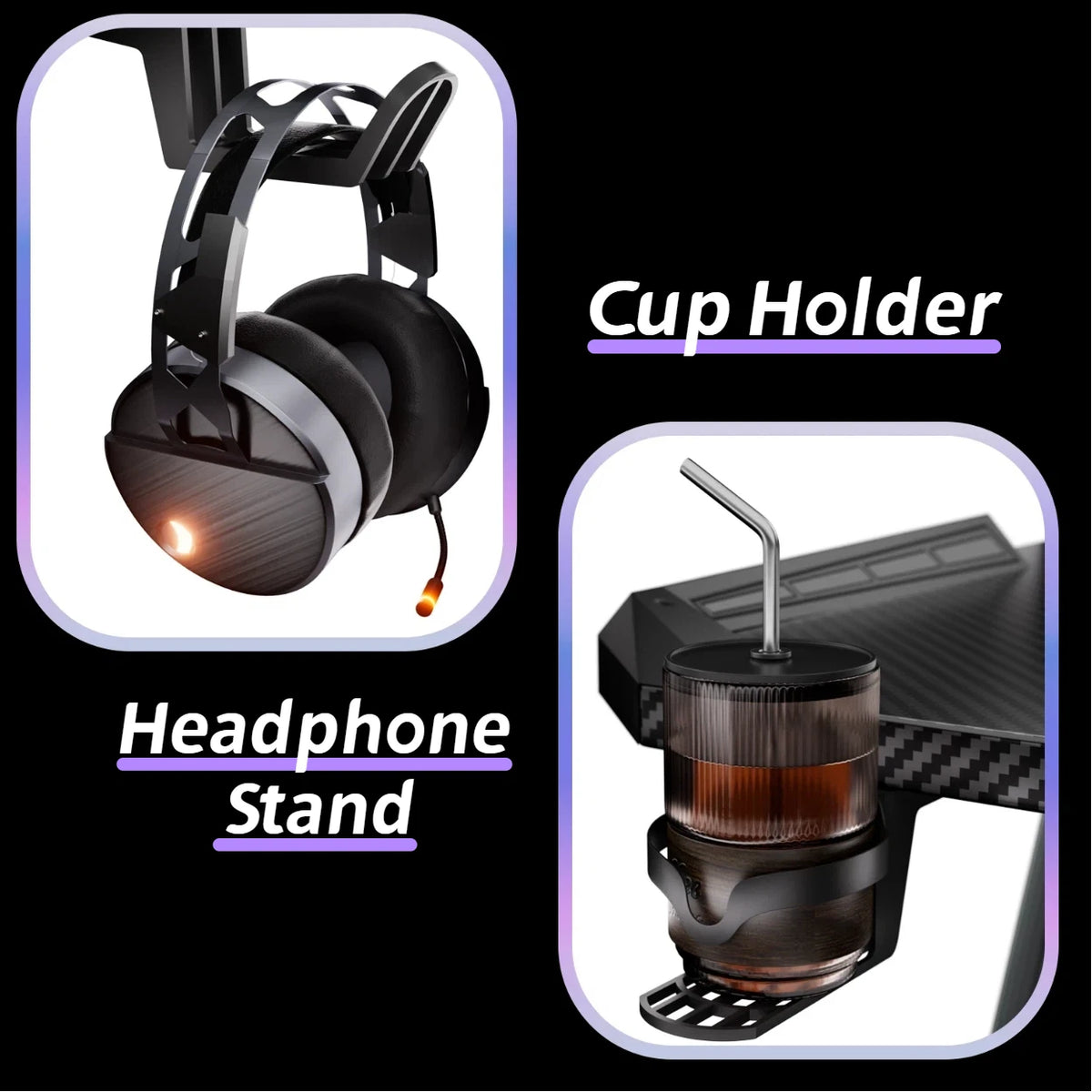 LED Gaming Desk with Monitor Stand