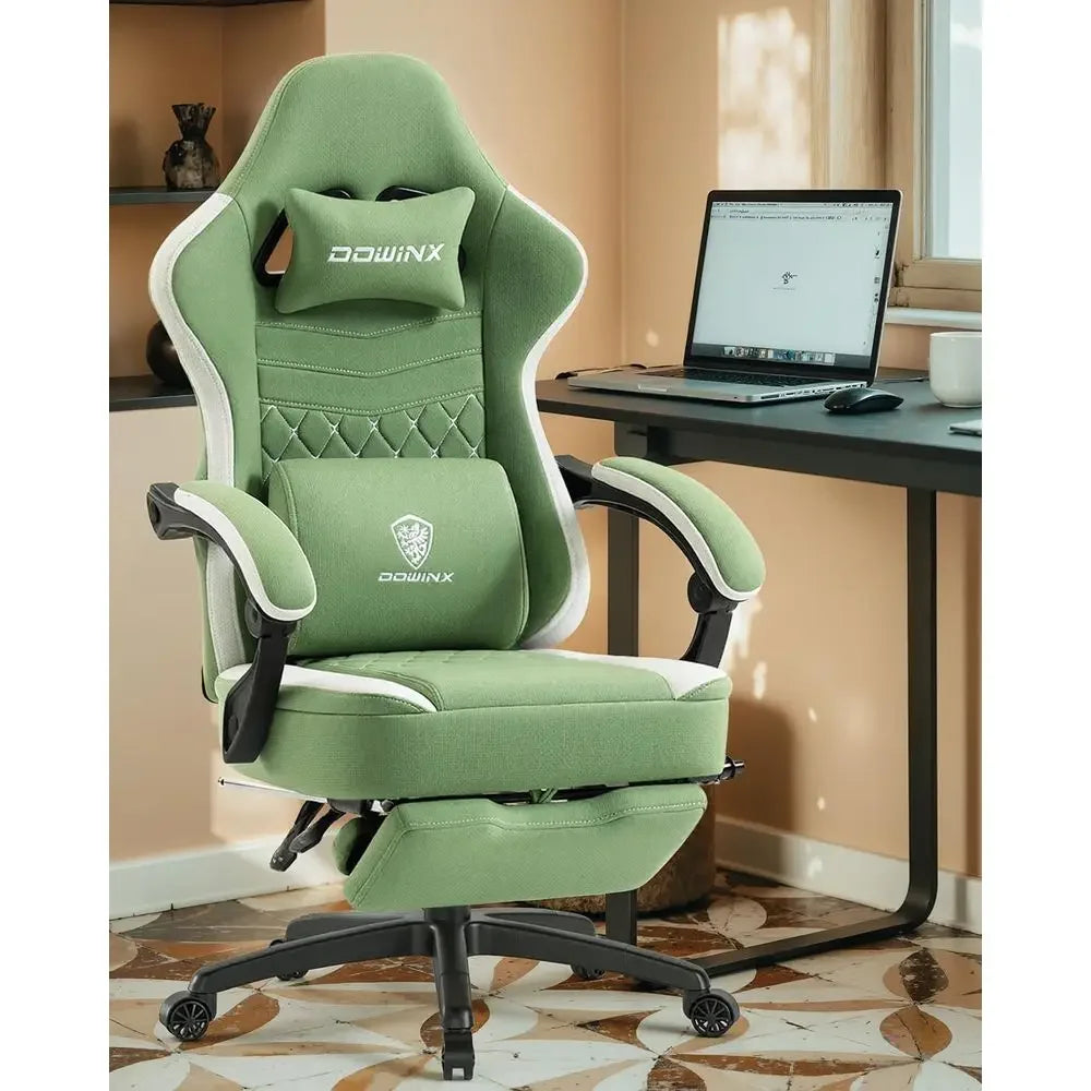 Green Fabric Gaming Chair