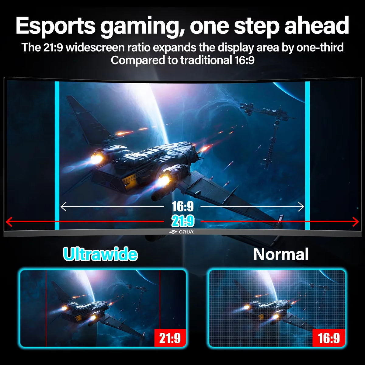 CRUA 34″ Curved Gaming Monitor