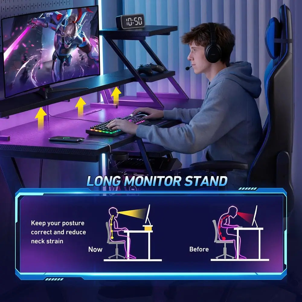 40″ L-Shaped Gaming Desk