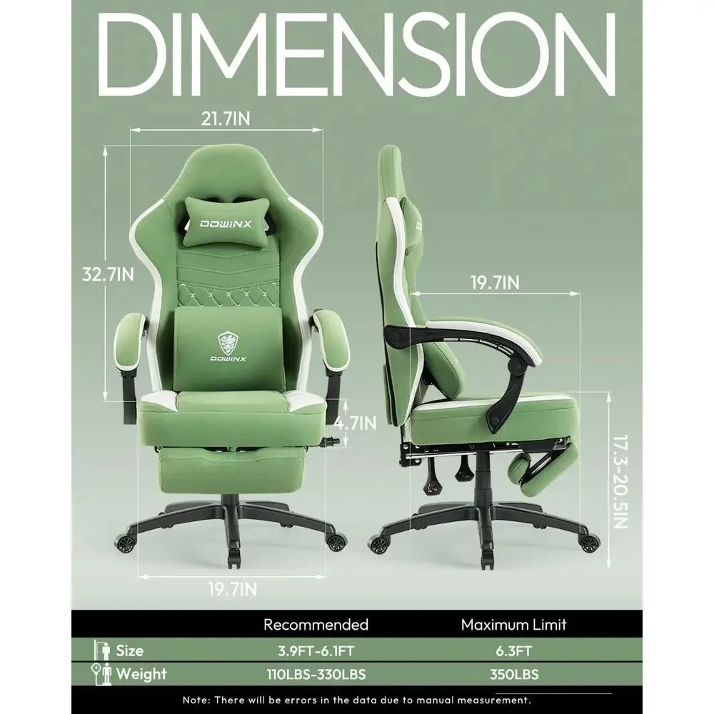 Green Fabric Gaming Chair