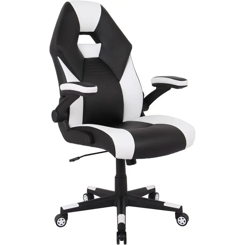 Black & White Leather Gaming Chair
