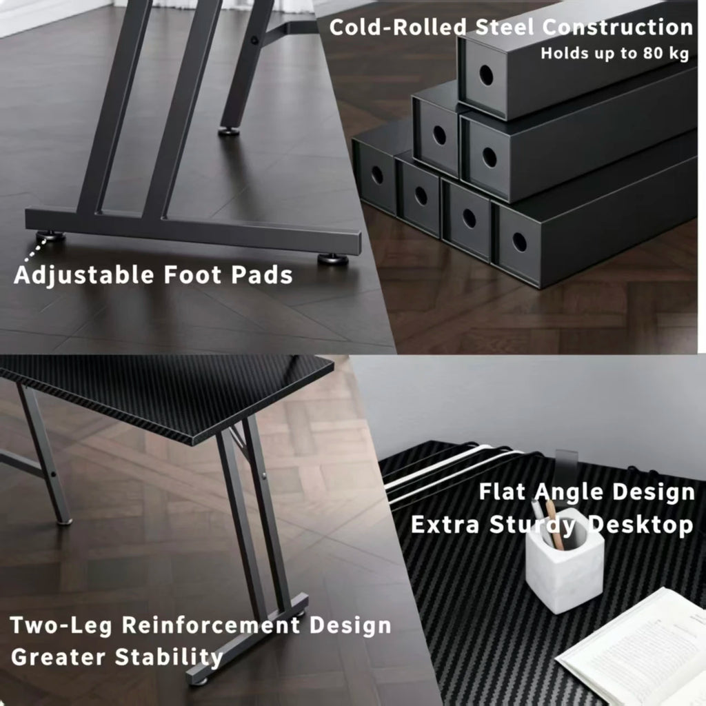 L-Shaped Gaming Desk with Monitor Stand