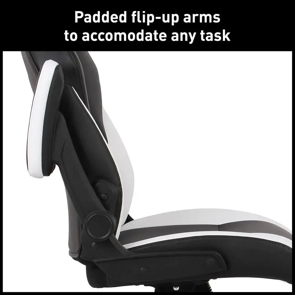 Black & White Leather Gaming Chair
