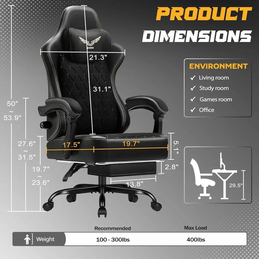 Black Reclining Gaming Chair