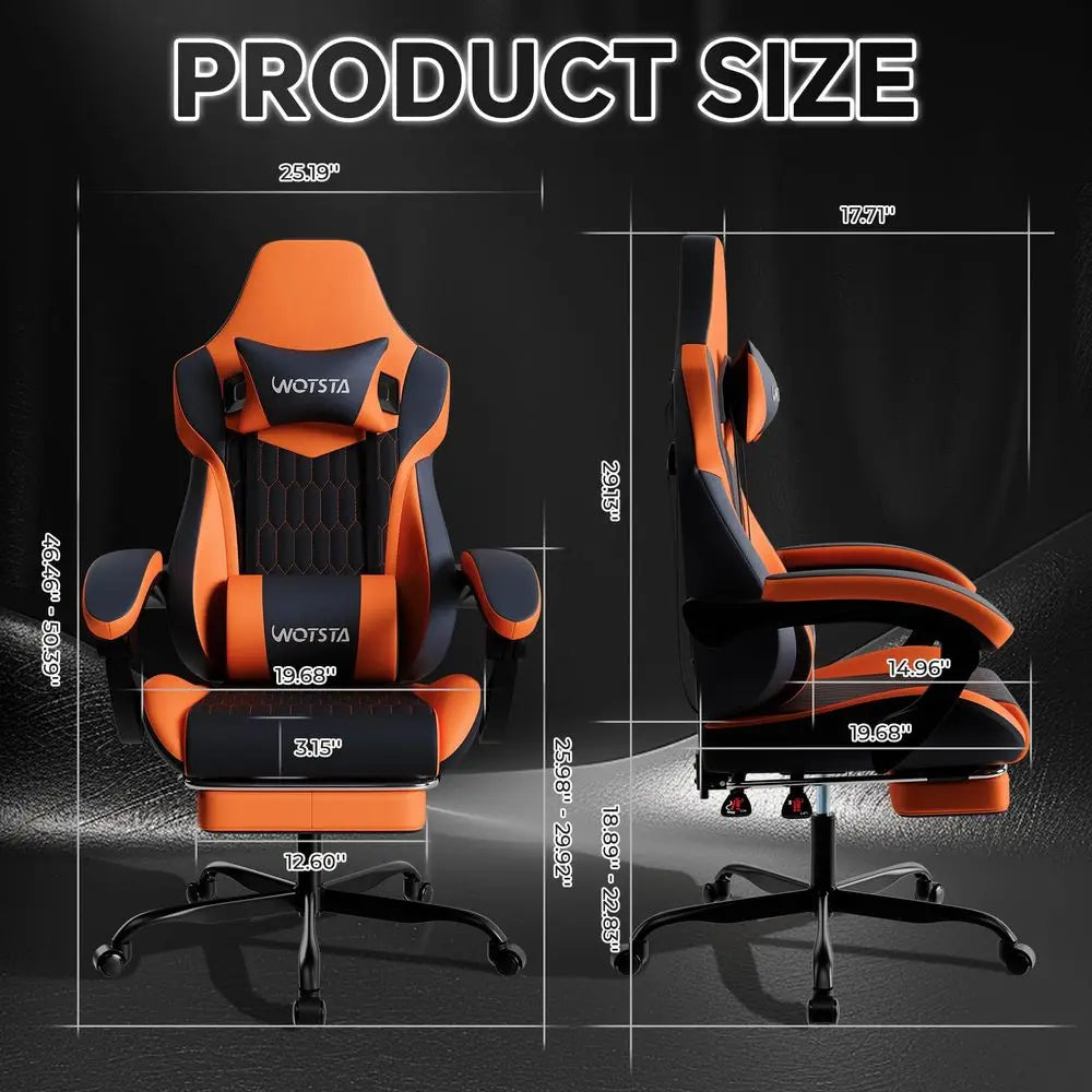 Leather Gaming Chair with Footrest