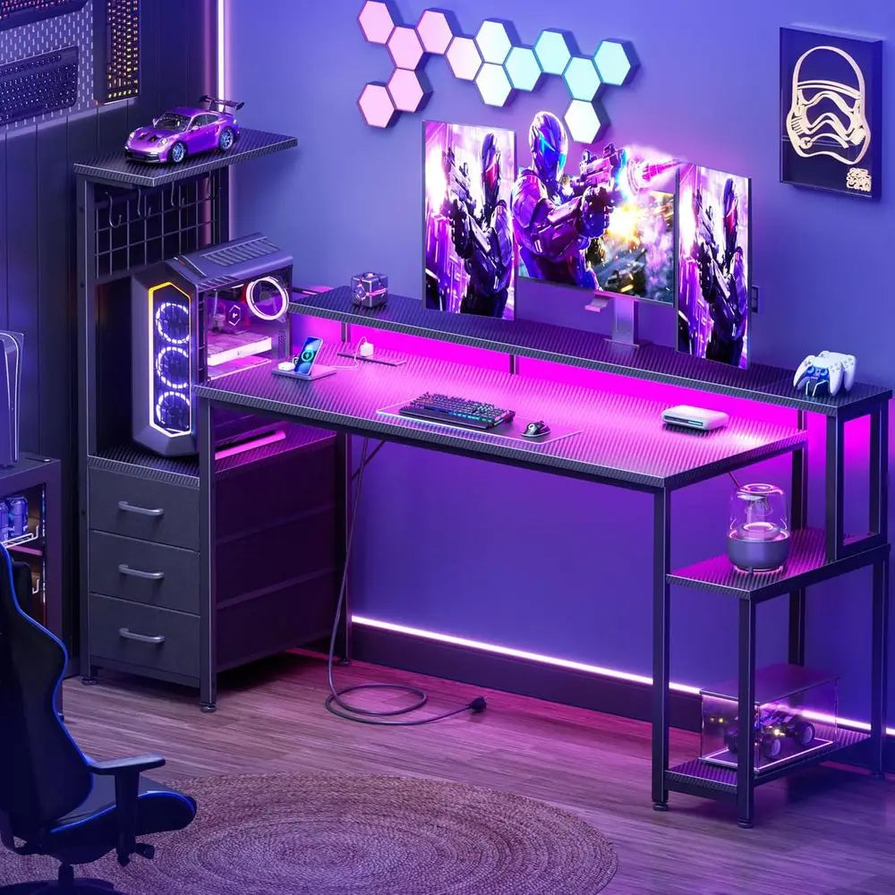 63″ Bluetooth LED Gaming Desk