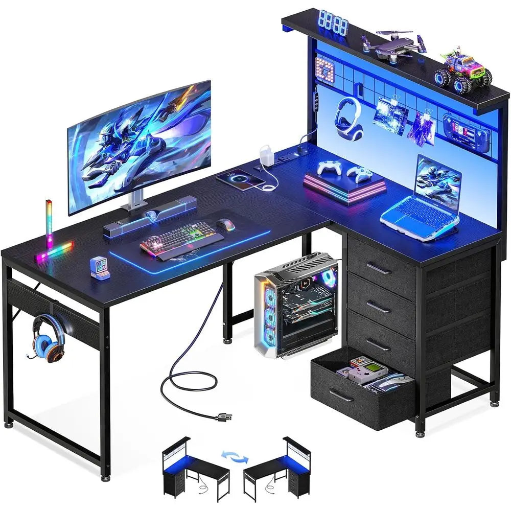 Compact L-Shaped Gaming Desk