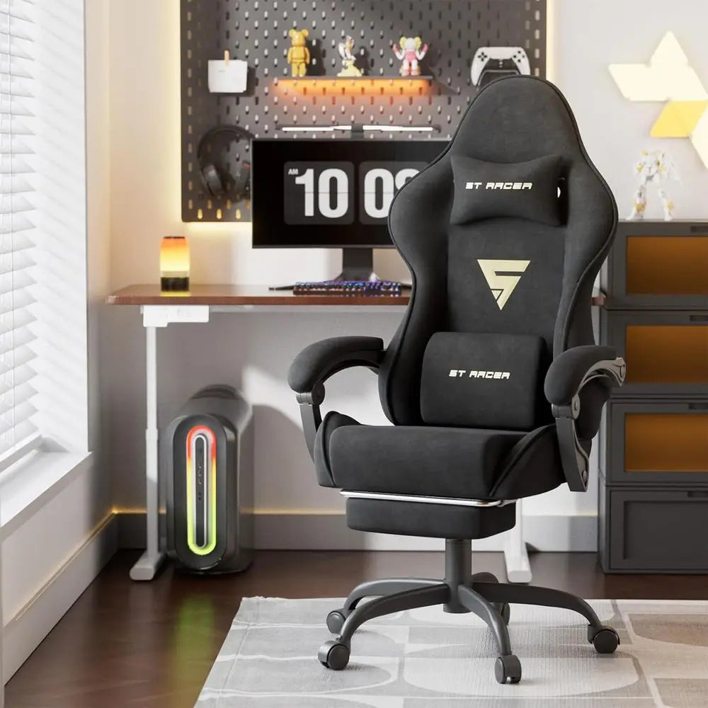 Massage Gaming Chair with Footrest