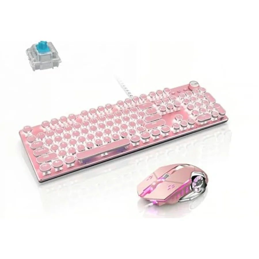 Retro Keyboard & Mouse Combo